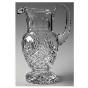 54 Oz Essex Crystal Cut Pitcher Pineapple Design Heavy Footed